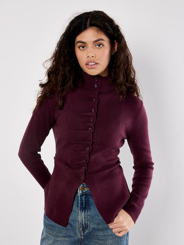 Ruffle Trim Cardigan